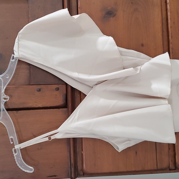 Champagne Cream Wrap Satin Dress - Picture 6 of 9